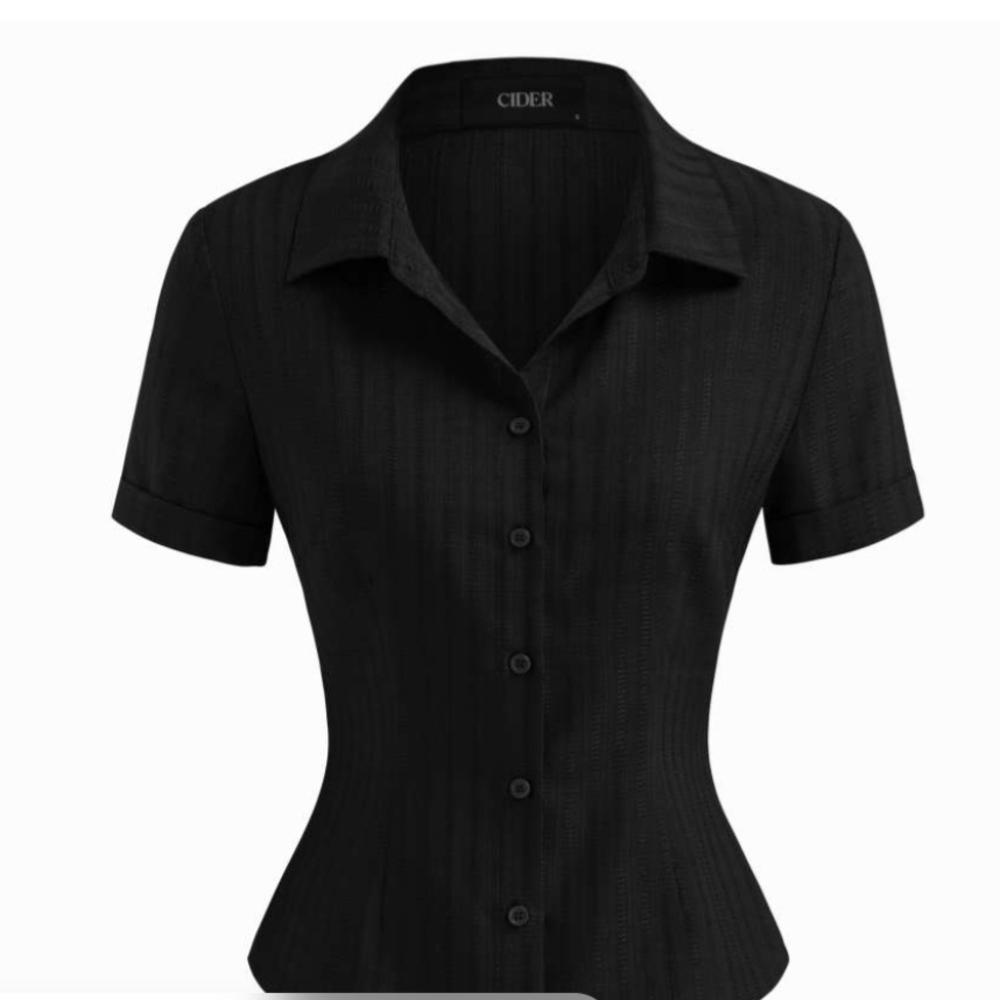 Polo Collard Textured Button Up